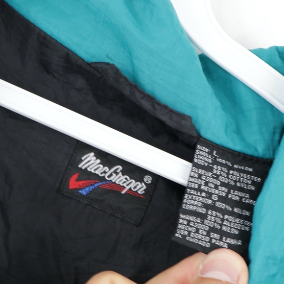 80s Macgregor Full Zip Windbreaker Jacket Black - Picture 4 of 8